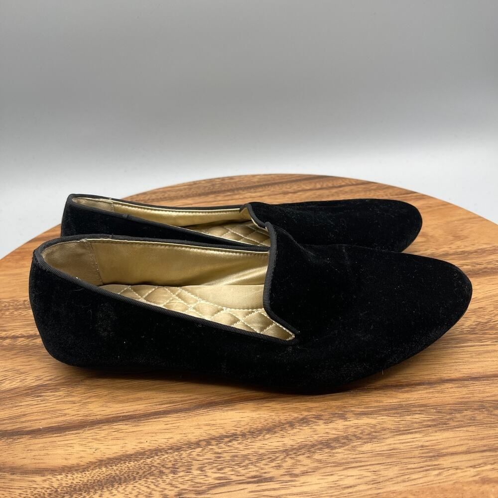 Birdies The Starling Loafers Womens Size 8.5 Black Velvet Comfort Slipper Flats